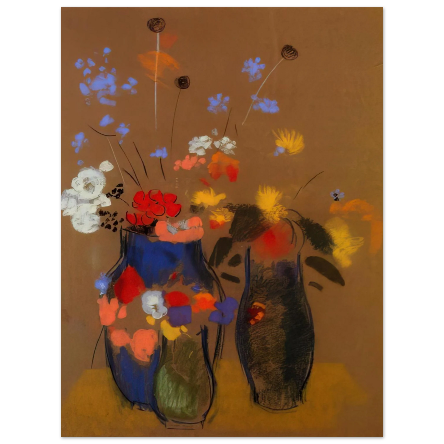 Odilon Redon - THREE VASES OF FLOWERS  75x100 cm / 30x40inches Fine Art Poster