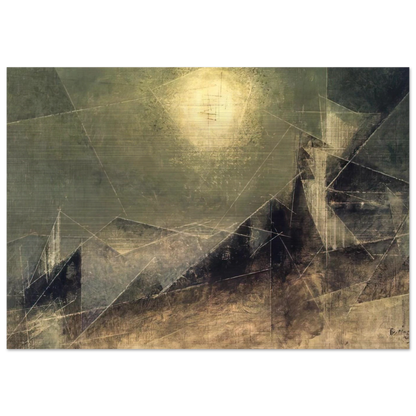 LUNAR WEB 1951 - Lyonel Feininger Brushed Aluminum Print - 70x100 cm / 28x40 inches | Lyonel Feininger Aluminum Print | Lyonel Feininger Prints