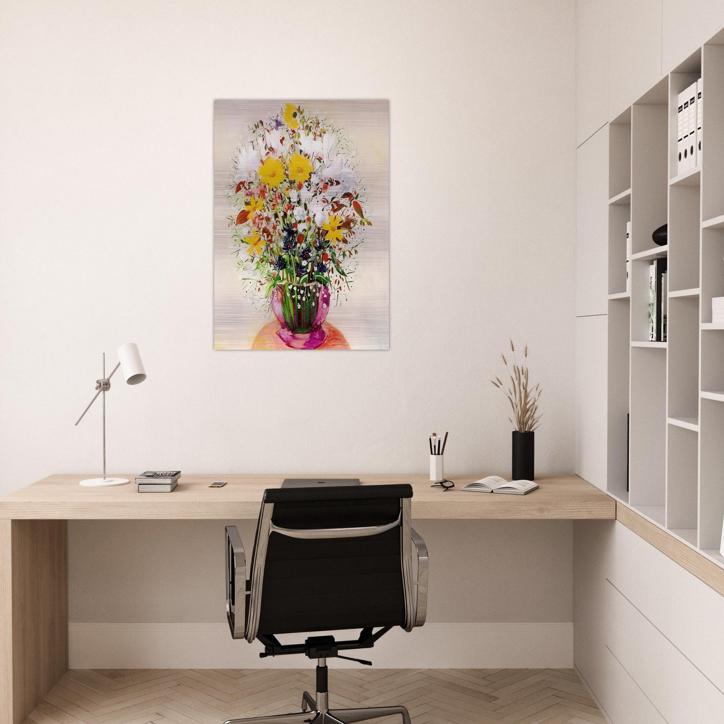 BOUQUET OF FLOWERS - Moise Kisling Brushed Aluminum Print - 70x100 cm / 28x40 inches | Moise Kisling Aluminum Print | Moise Kisling Prints
