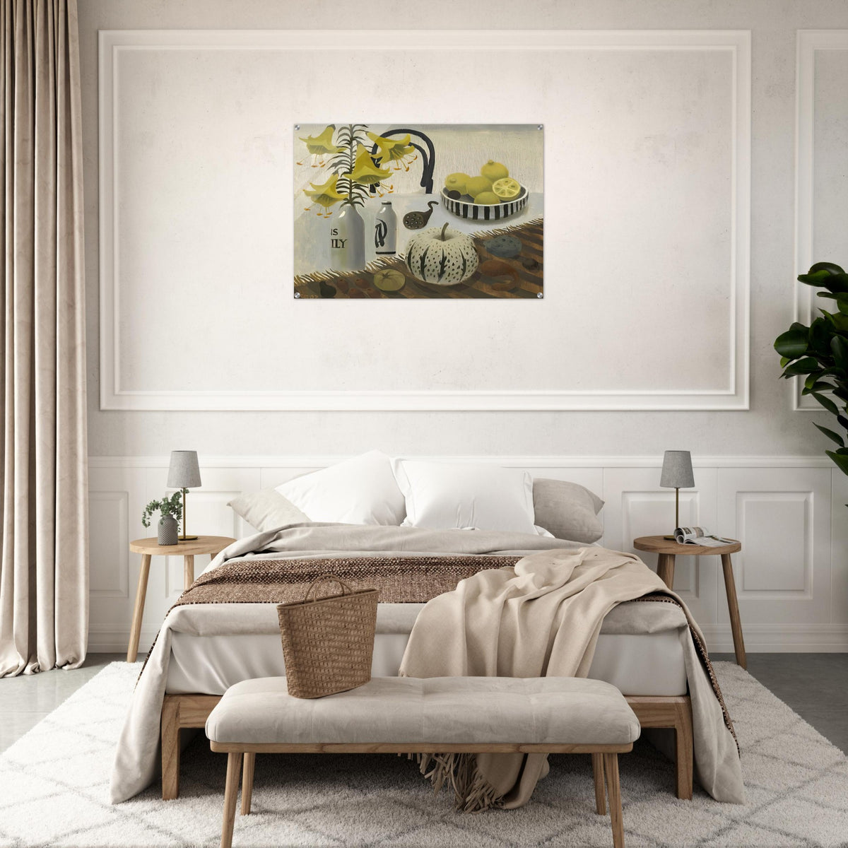 Lilies and Lemons - 2007 - Mary Fedden Acrylic Print - 70x100 cm / 28x40″ inches