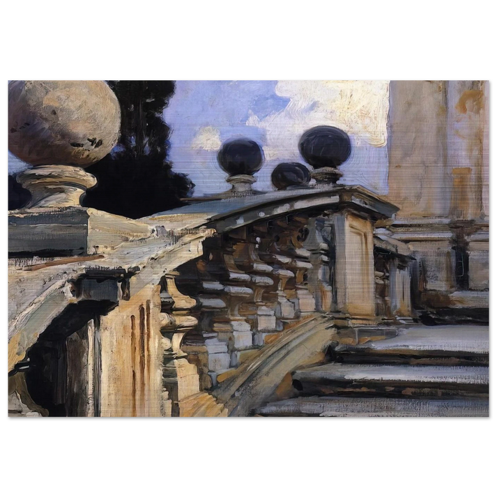 The Steps of the Church of S. S. Domenico-e-Siste in Rome - John Singer Sargent Brushed Aluminum Print - 70x100 cm / 28x40 inches | John Singer Sargent Aluminum Print | John Singer Sargent Prints