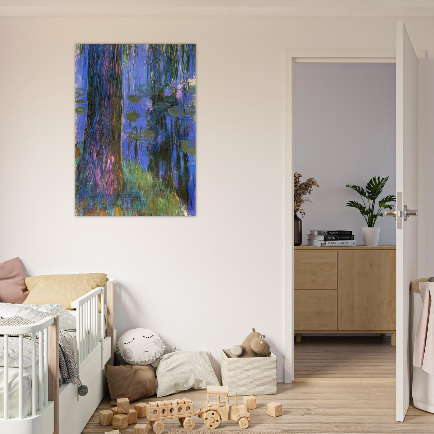 Weeping Willow and Water-Lily Pond - claude monet Brushed Aluminum Print - 70x100 cm / 28x40 inches | claude monet Aluminum Print | claude monet Prints