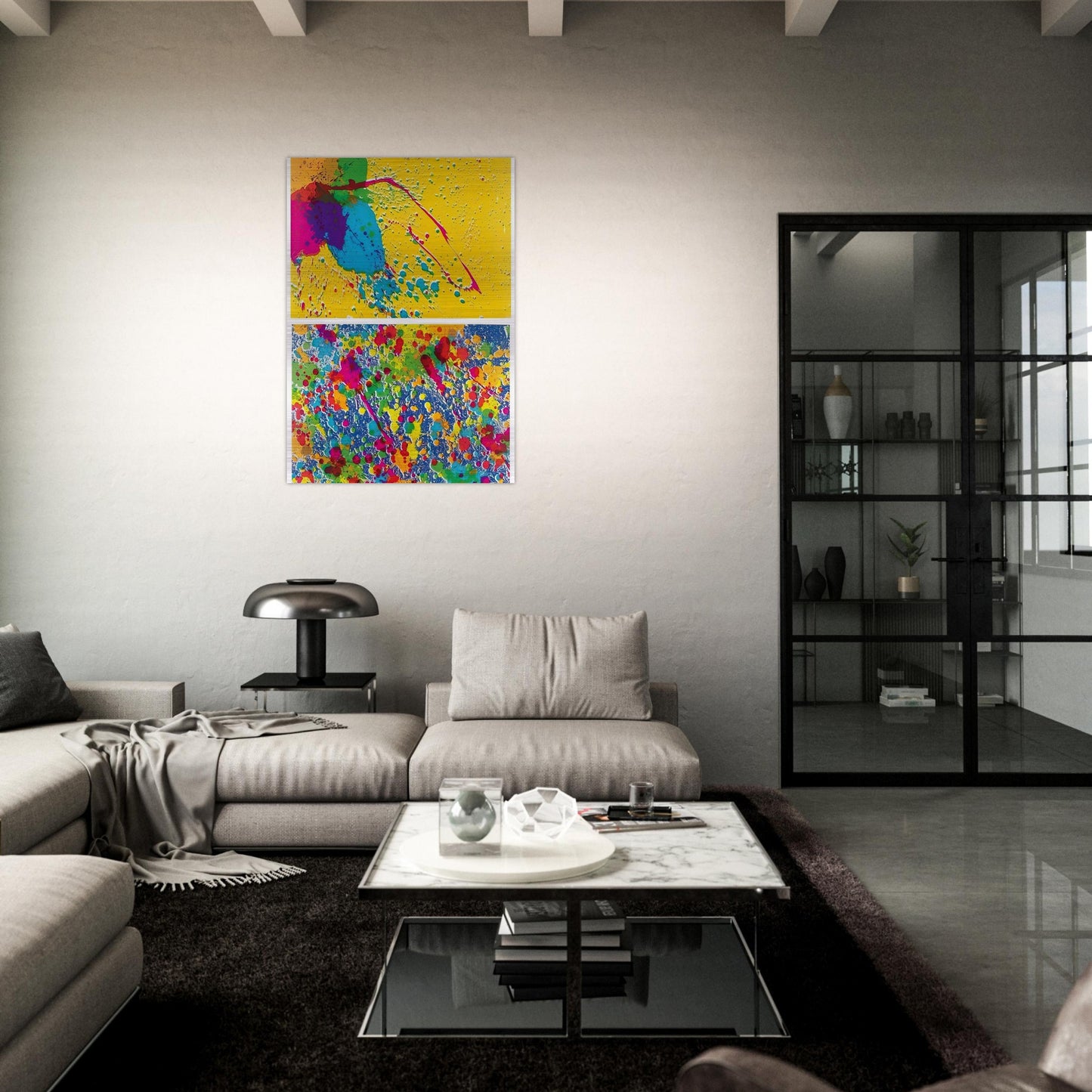Morning Series - 1974 - Walasse Ting Brushed Aluminum Print - 70x100 cm / 28x40 inches | Walasse Ting Aluminum Print | Walasse Ting Prints