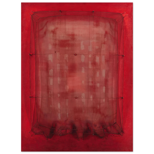 Manuel Rivera - Espejo vestido de rojo - Art Informel  75x100 cm / 30x40inches Fine Art Poster