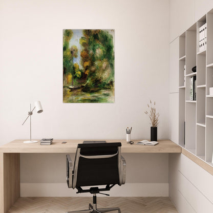 Banks of the River - Pierre-Auguste Renoir Brushed Aluminum Print - 70x100 cm / 28x40 inches | Pierre-Auguste Renoir Aluminum Print | Pierre-Auguste Renoir Prints