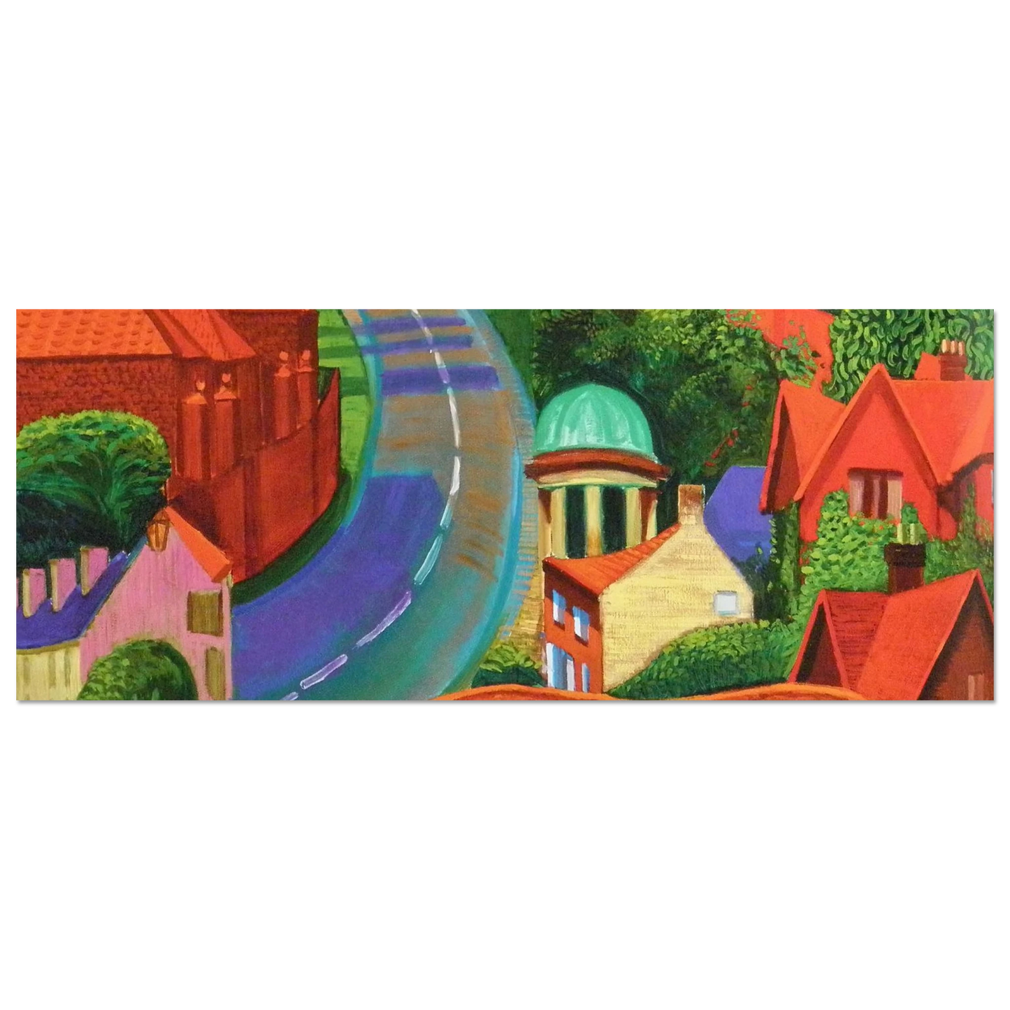 David Hockney - The Road to York Through Sledmere - 15x20 cm / 6x8 inches - Fine Art Poster-canvas - -
