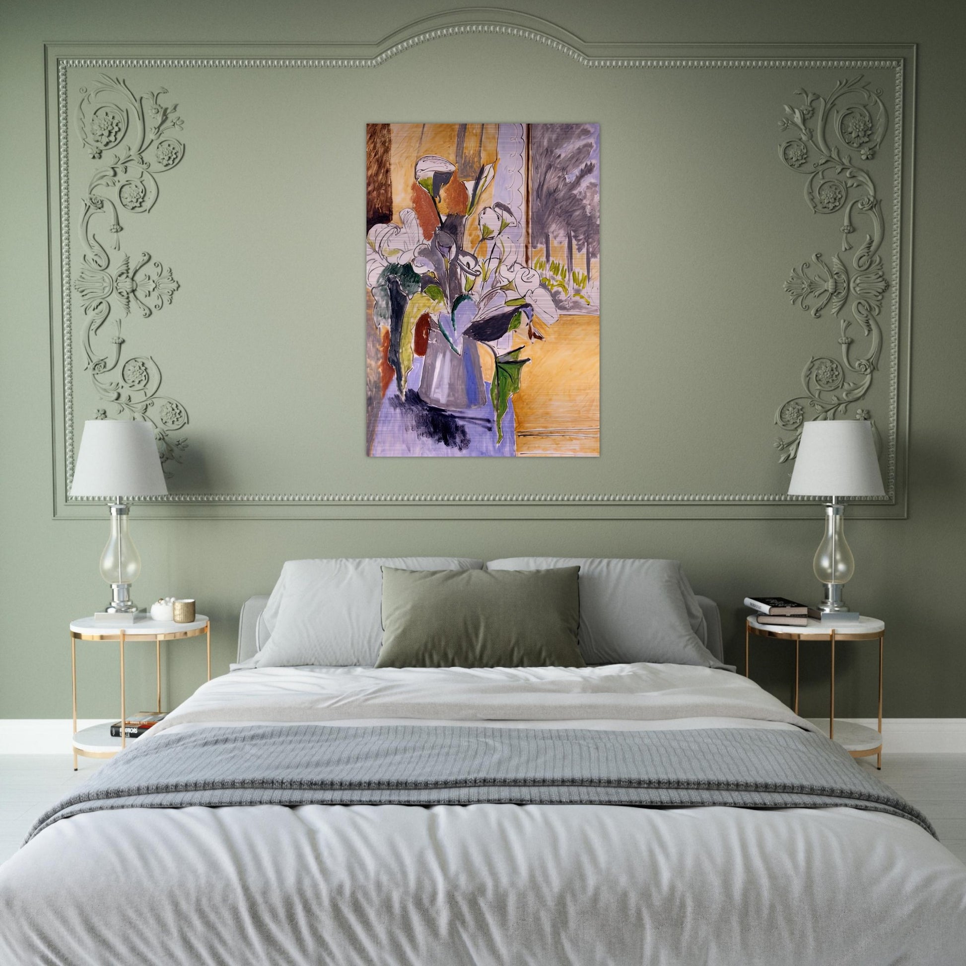 BOUQUET OF FLOWERS ON A VERANDA 1912 - Henri Matisse Brushed Aluminum Print - 70x100 cm / 28x40 inches | Henri Matisse Aluminum Print | Henri Matisse Prints