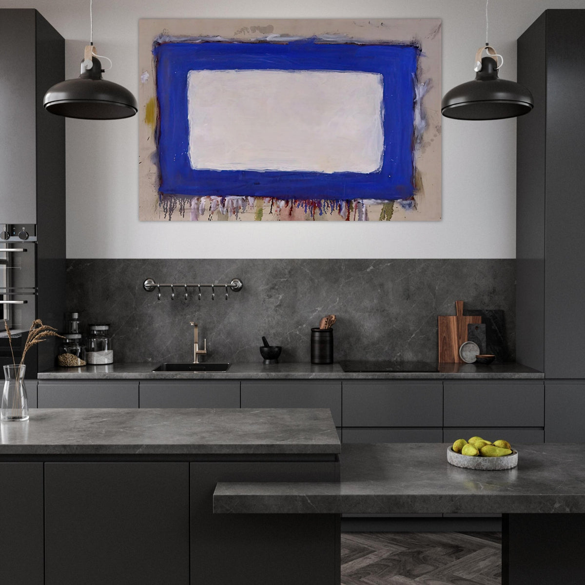 Blue Rectangle II - 1958 - Gene Davis Art Prints - 100x150 cm / 40x60″ inches | Gene Davis Poster | Gene Davis Prints