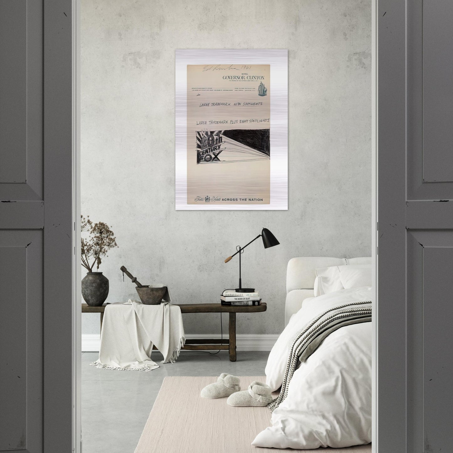 TRADEMARCK SKETCH 1961 - Edward Ruscha Brushed Aluminum Print - 70x100 cm / 28x40 inches | Edward Ruscha Aluminum Print | Edward Ruscha Prints