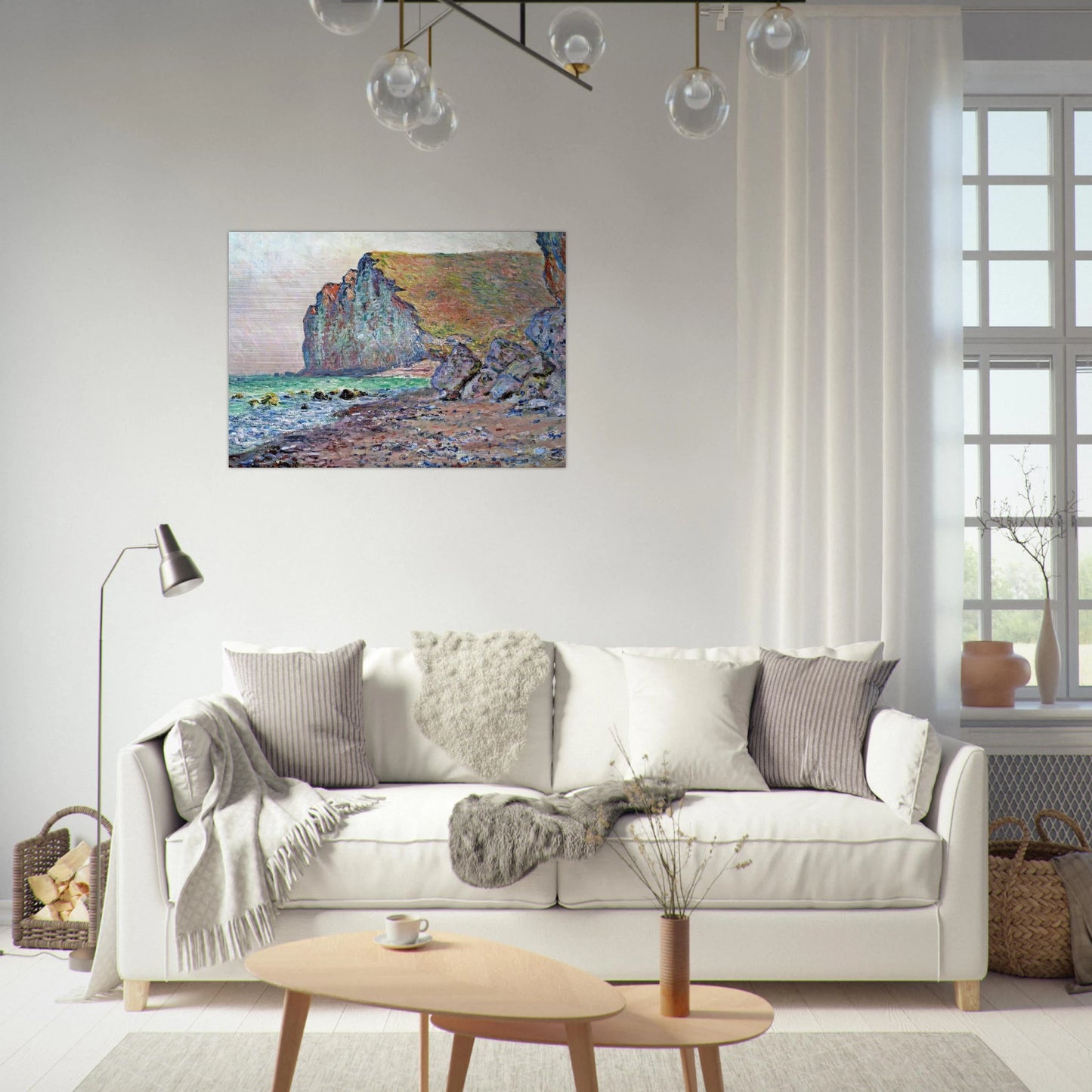 Cliffs of Les Petites-Dalles - claude monet Brushed Aluminum Print - 70x100 cm / 28x40 inches | claude monet Aluminum Print | claude monet Prints