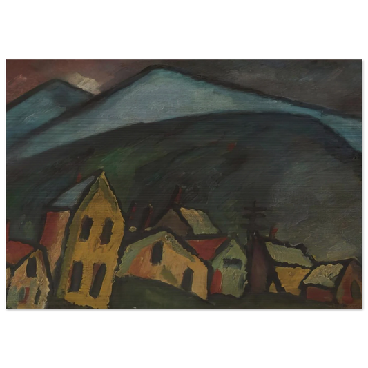 BERGLANDSCHAFT MIT H USERN 1912 - Alexej von Jawlensky Brushed Aluminum Print - 70x100 cm / 28x40 inches | Alexej von Jawlensky Aluminum Print | Alexej von Jawlensky Prints