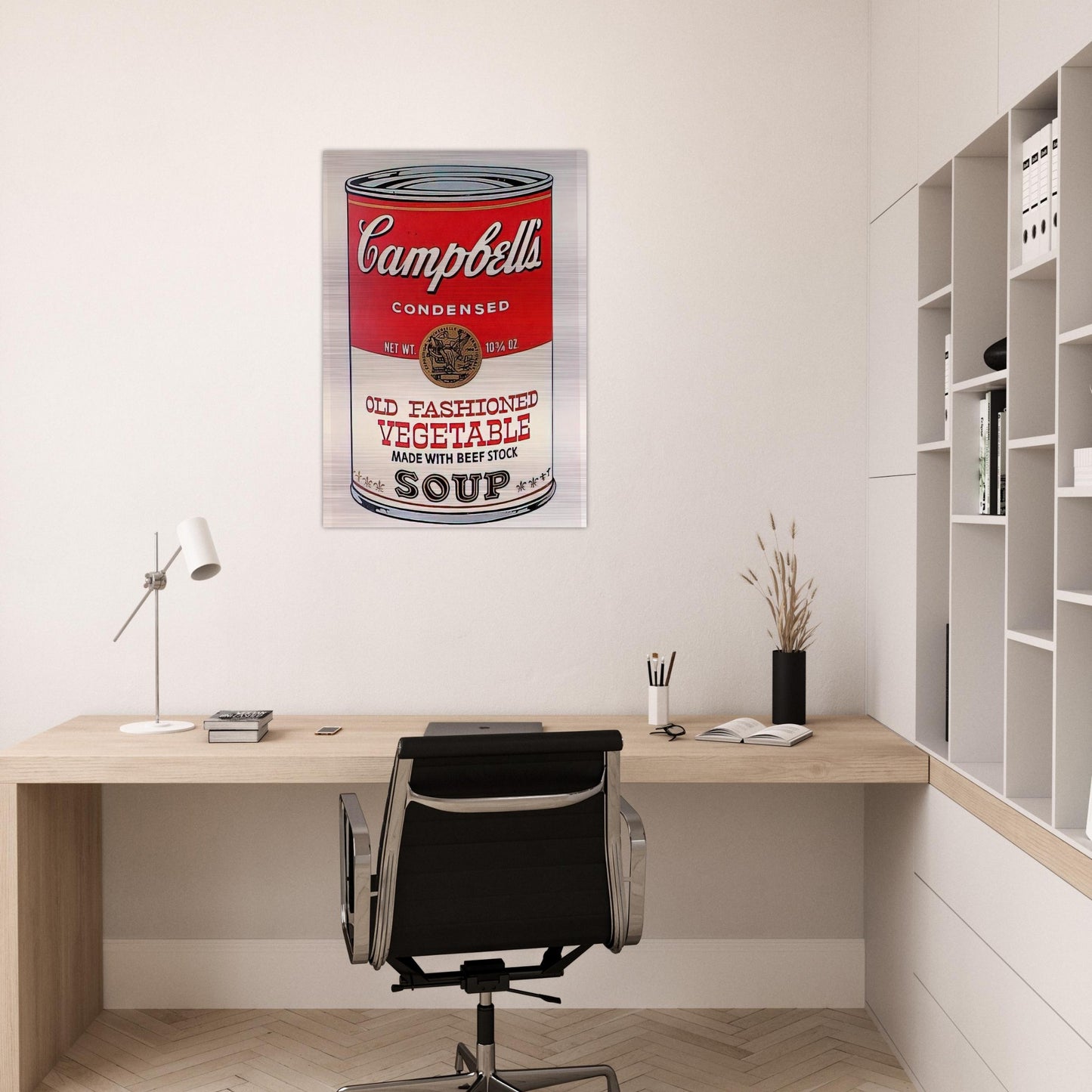 Campbell's Soup Can  Old Fashioned Vegetable  - Andy Warhol Brushed Aluminum Print - 70x100 cm / 28x40 inches | Andy Warhol Aluminum Print | Andy Warhol Prints