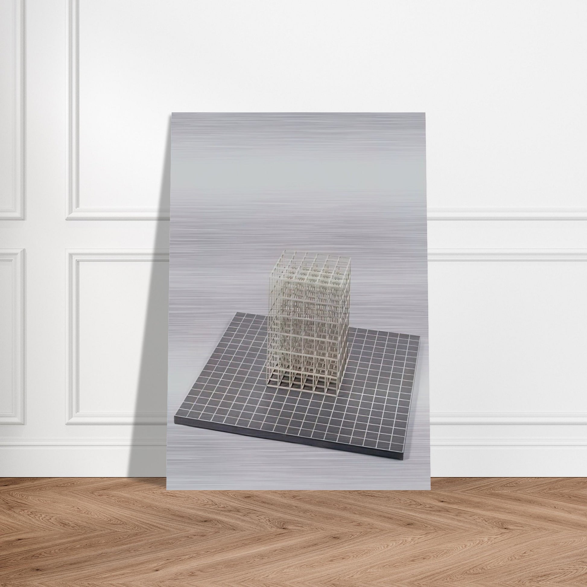 Modular cube. Base - Sol LeWitt Brushed Aluminum Print - 70x100 cm / 28x40 inches | Sol LeWitt Aluminum Print | Sol LeWitt Prints