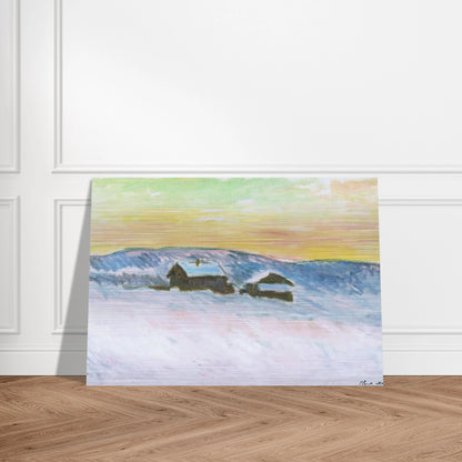 Paysage of Norway, the Blue Houses - claude monet Brushed Aluminum Print - 70x100 cm / 28x40 inches | claude monet Aluminum Print | claude monet Prints