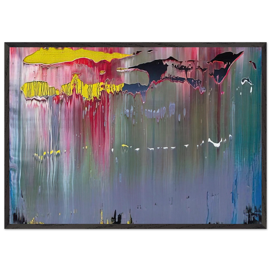 ABSTRACT PICTURE - Gerhard Richter 70x100 cm / 28x40 inches Framed Art Print – Black Wooden Frame