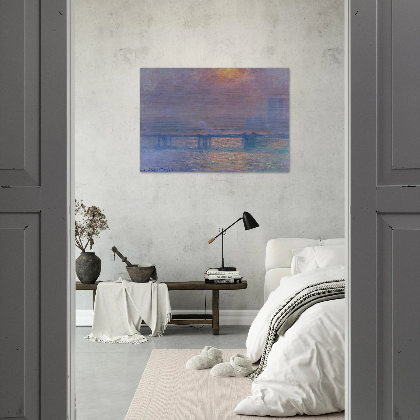 Charing Cross Bridge, The Thames - claude monet Brushed Aluminum Print - 70x100 cm / 28x40 inches | claude monet Aluminum Print | claude monet Prints
