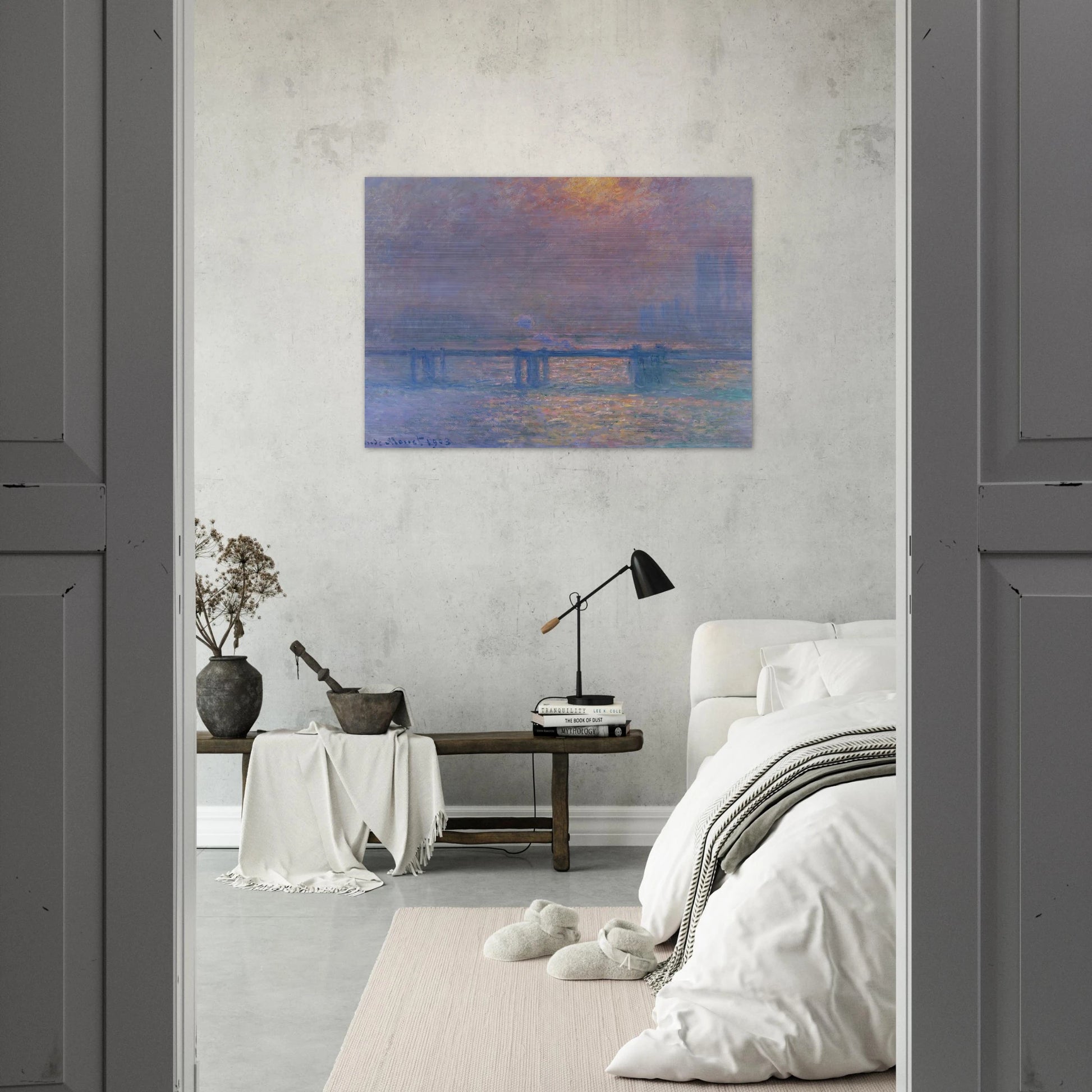 Charing Cross Bridge, The Thames - claude monet Brushed Aluminum Print - 70x100 cm / 28x40 inches | claude monet Aluminum Print | claude monet Prints