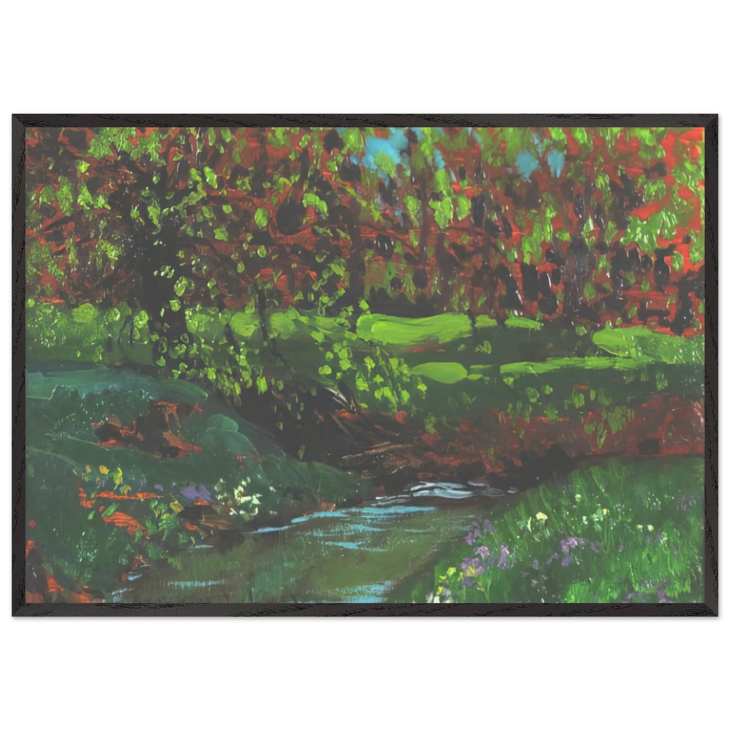 Green Pool - Post-Impressionism - Frank Johnston 70x100 cm / 28x40 inches Framed Art Print – Black Wooden Frame