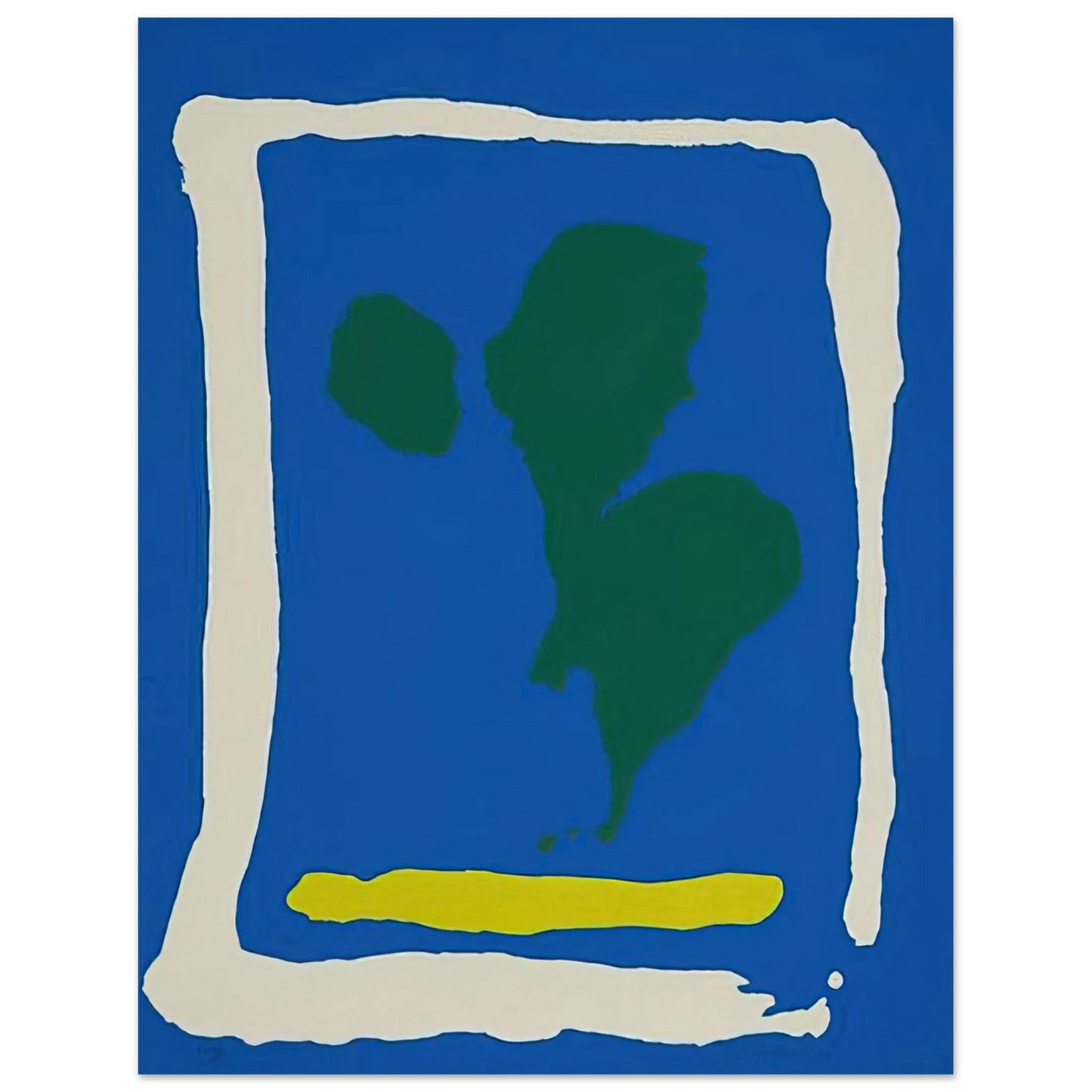 Helen Frankenthaler - Air Frame - 1965 Wall art - 20x25 cm / 8x10 inches - Premium Wooden Framed Poster With Fine Art Paper-canvas - White frame
