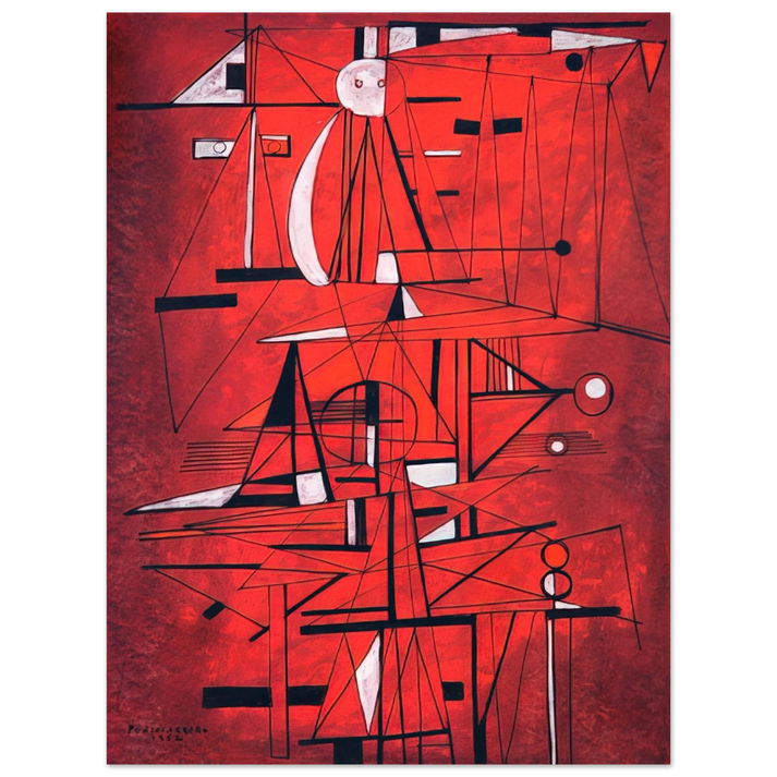 Rene Portocarrero - COMPOSITION 1952  75x100 cm / 30x40inches Fine Art Poster