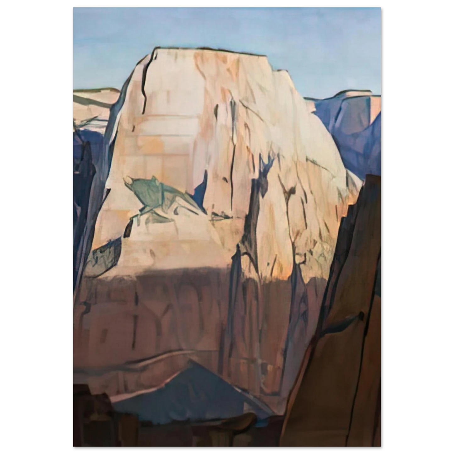 Maynard Dixon - GREAT WHITE THRONE ZION CANYON UTAH 1933 Wall art - 13x18 cm / 5x7 inches - Fine Art Poster-canvas - -