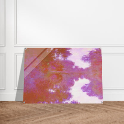 Misty Morning on the Seine, Mauve - claude monet Acrylic Print - 70x100 cm / 28x40″ inches