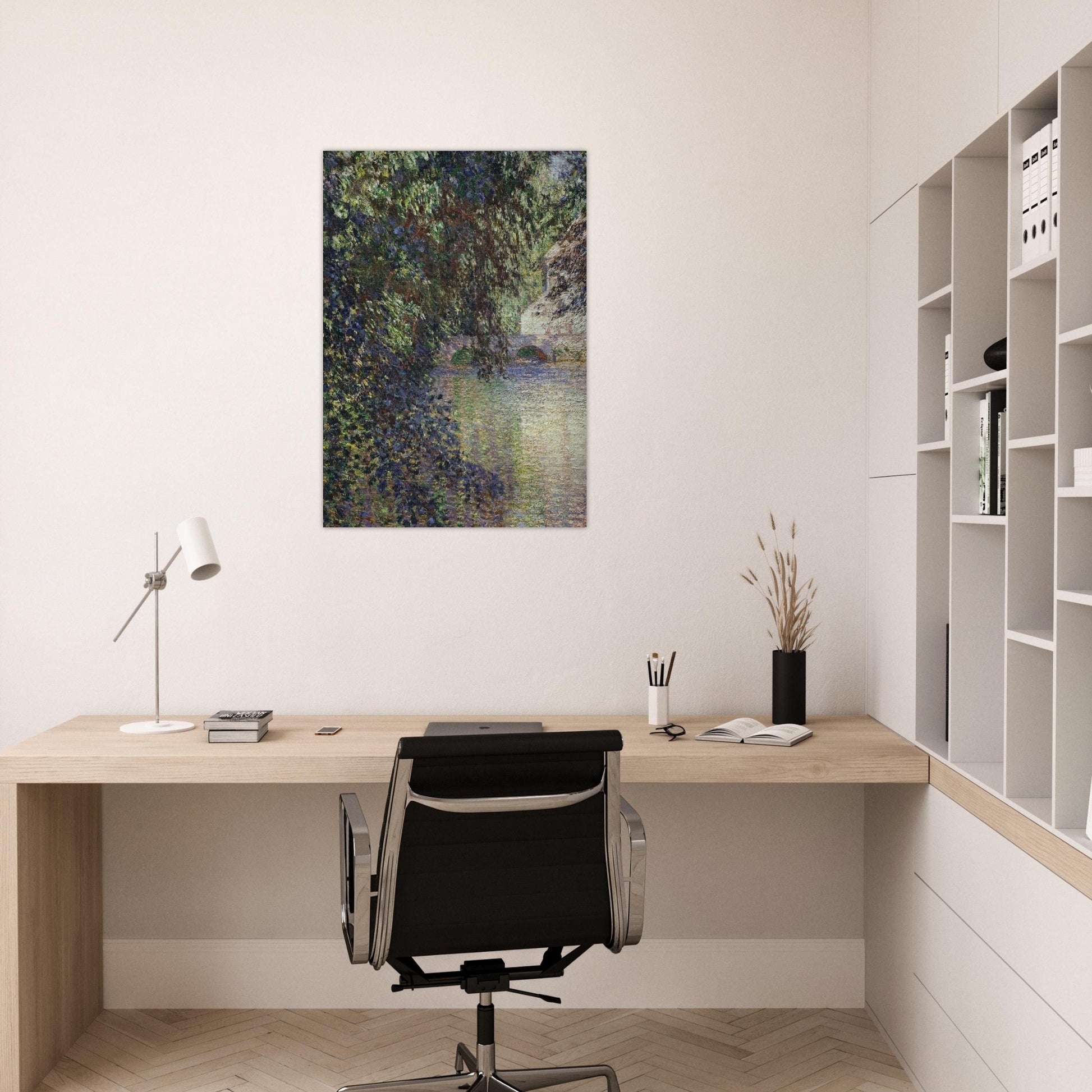Watermill at Limetz - claude monet Brushed Aluminum Print - 70x100 cm / 28x40 inches | claude monet Aluminum Print | claude monet Prints