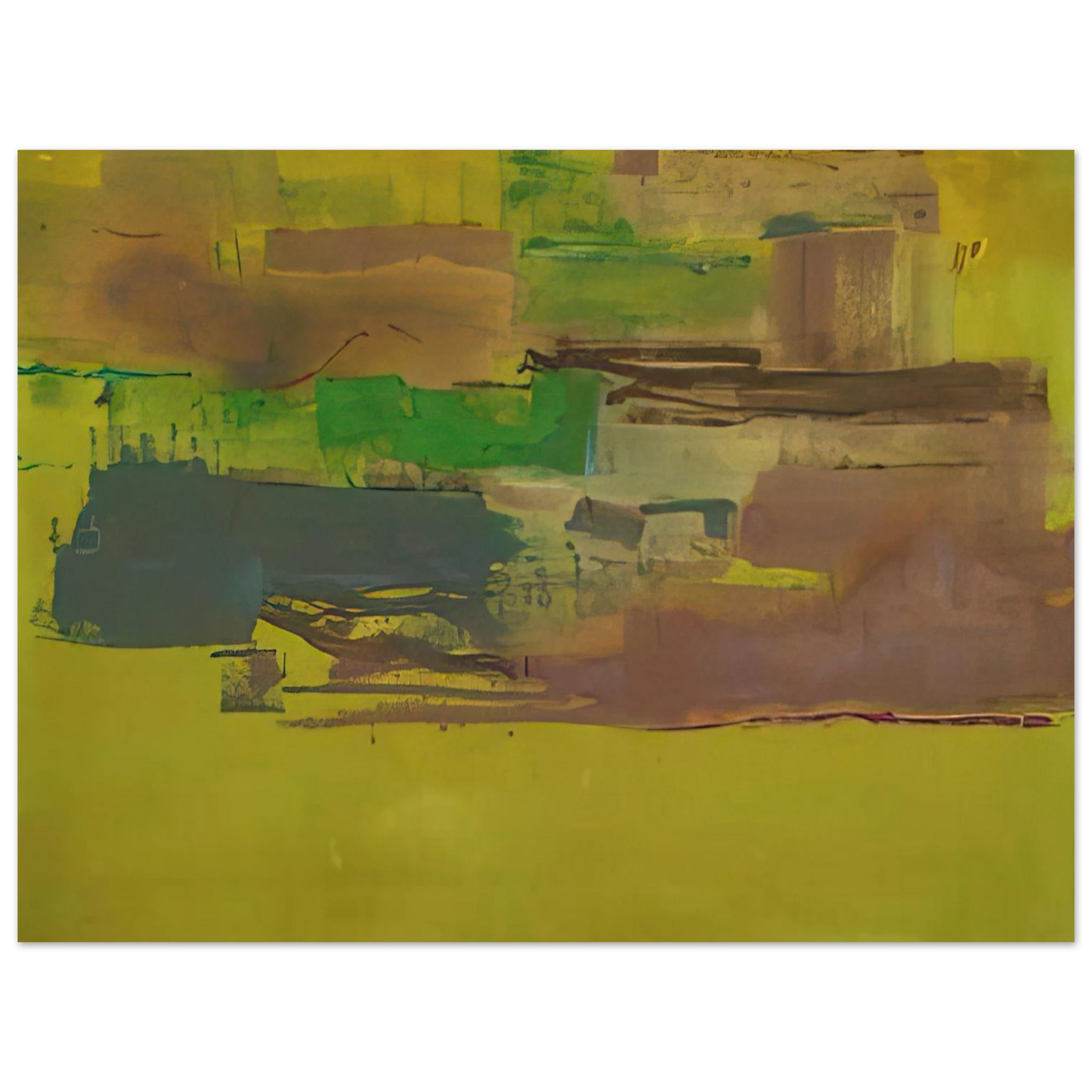 Helen Frankenthaler - August Deep - 1978 Wall art - 21x29.7 cm / 8x12" - Premium Wooden Framed Poster With Fine Art Paper-canvas - White frame