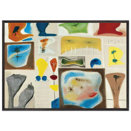 A palette of imagery - 1944 - Adolph Gottlieb 70x100 cm / 28x40 inches Framed Art Print – Black Wooden Frame