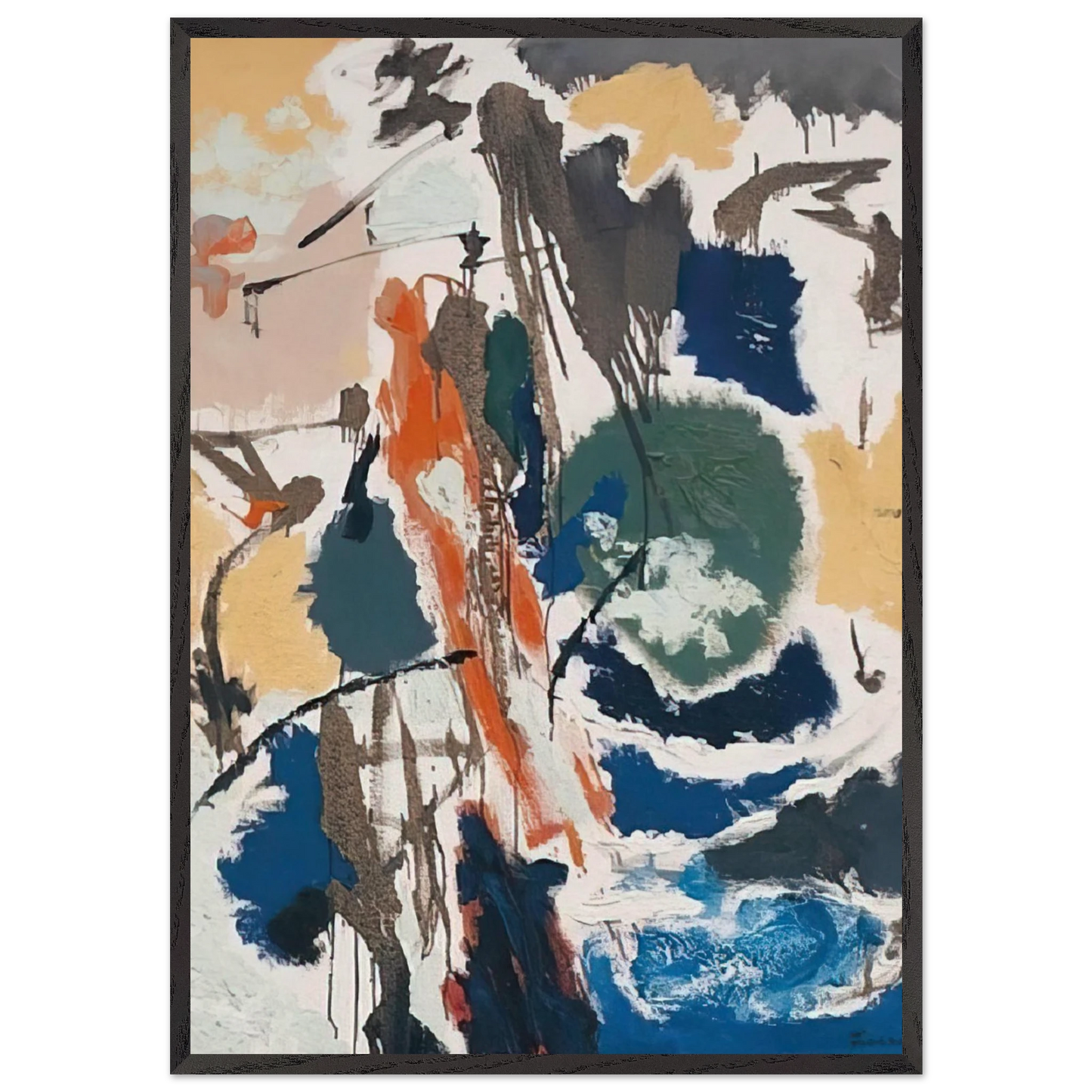 Outdoors - 1952 - John Ferren 70x100 cm / 28x40 inches Framed Art Print – Black Wooden Frame