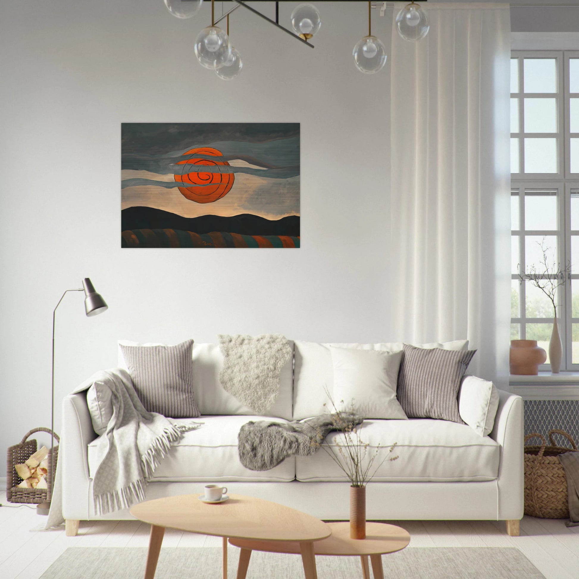 Red Sun - 1935 - Arthur Dove Brushed Aluminum Print - 70x100 cm / 28x40 inches | Arthur Dove Aluminum Print | Arthur Dove Prints