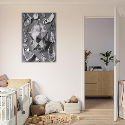 CONTRAST ORDER AND CHAOS - MC Escher Brushed Aluminum Print - 70x100 cm / 28x40 inches | MC Escher Aluminum Print | MC Escher Prints