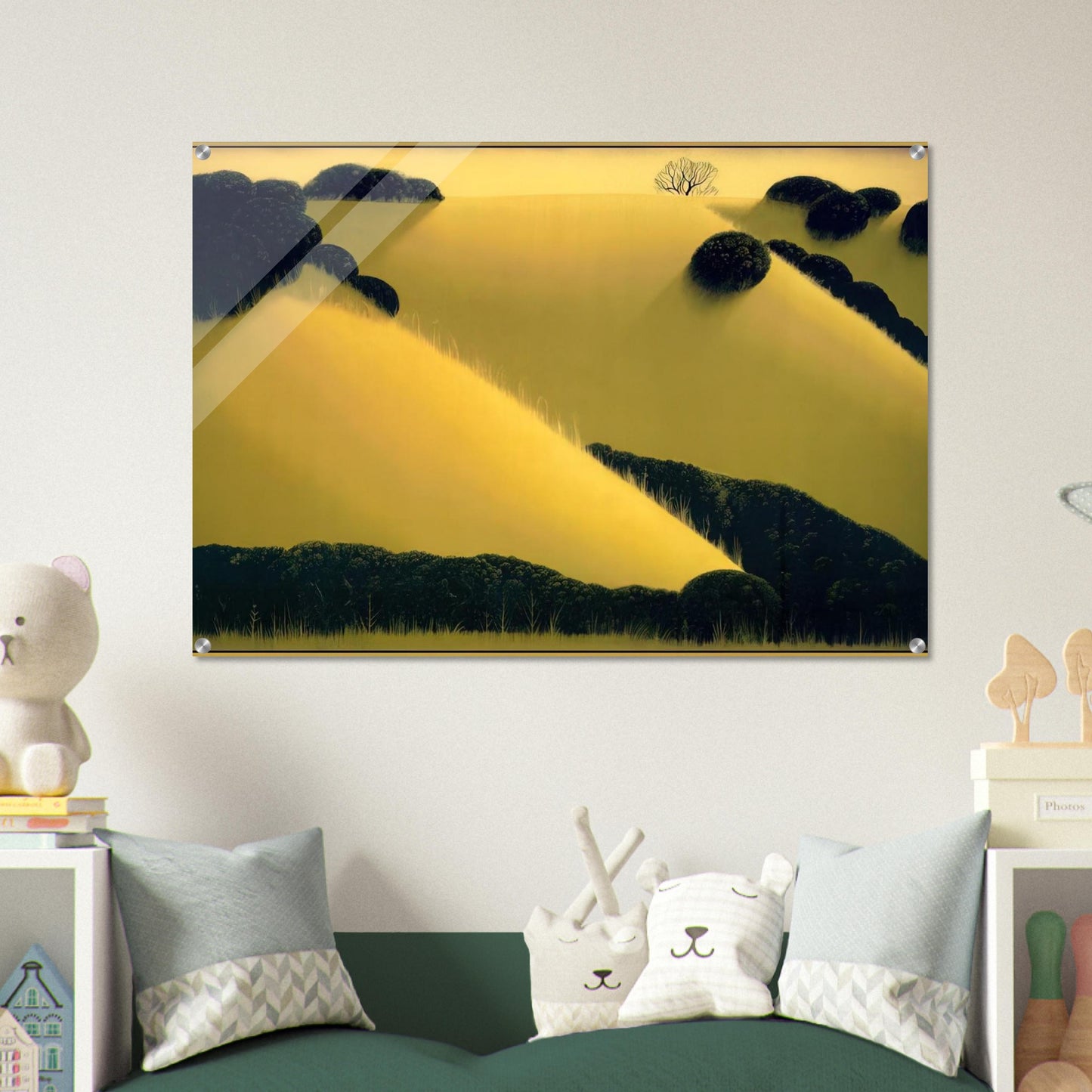 Golden Hills - Eyvind Earle Acrylic Print - 70x100 cm / 28x40″ inches