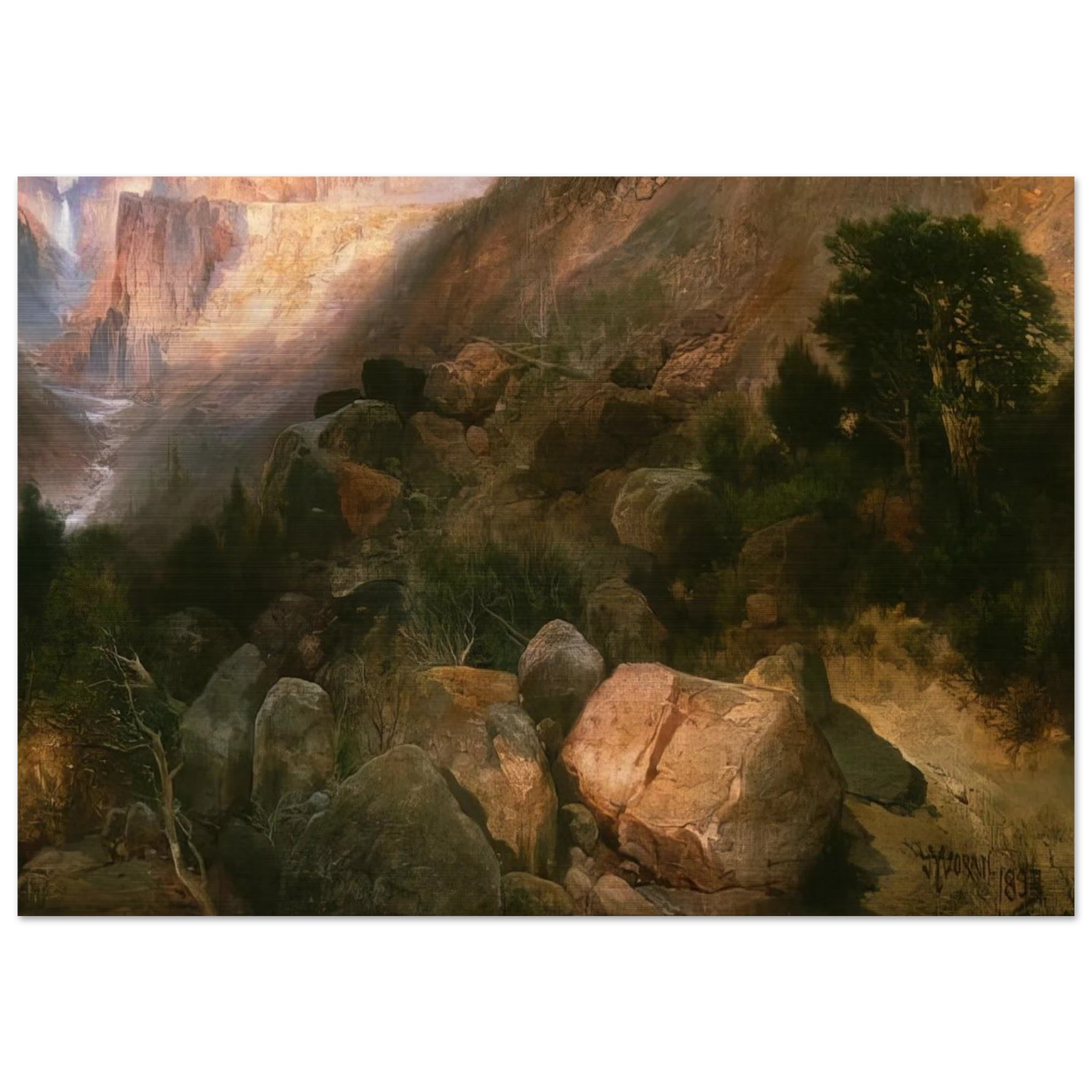 Golden Gate Yellowstone National Park - Thomas Moran Brushed Aluminum Print - 70x100 cm / 28x40 inches | Thomas Moran Aluminum Print | Thomas Moran Prints
