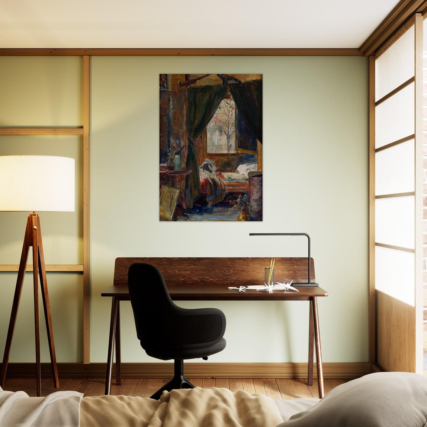 Interior of the Atelier De Auteuil - Tarsila do Amaral Brushed Aluminum Print - 70x100 cm / 28x40 inches | Tarsila do Amaral Aluminum Print | Tarsila do Amaral Prints