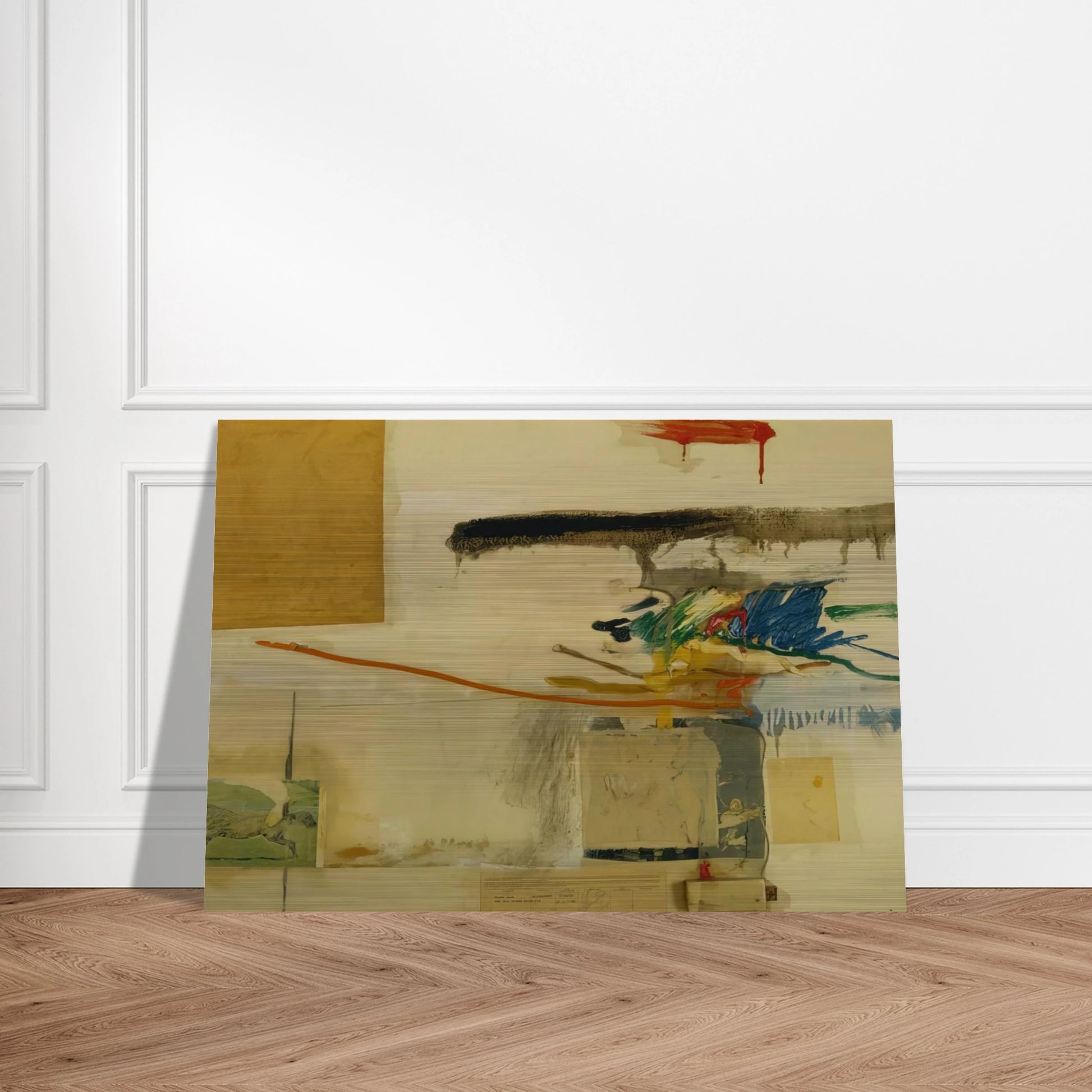 UNTITLED FORMERLY TITLED COLLAGE WITH HORSE 1957 - Robert Rauschenberg Brushed Aluminum Print - 70x100 cm / 28x40 inches | Robert Rauschenberg Aluminum Print | Robert Rauschenberg Prints