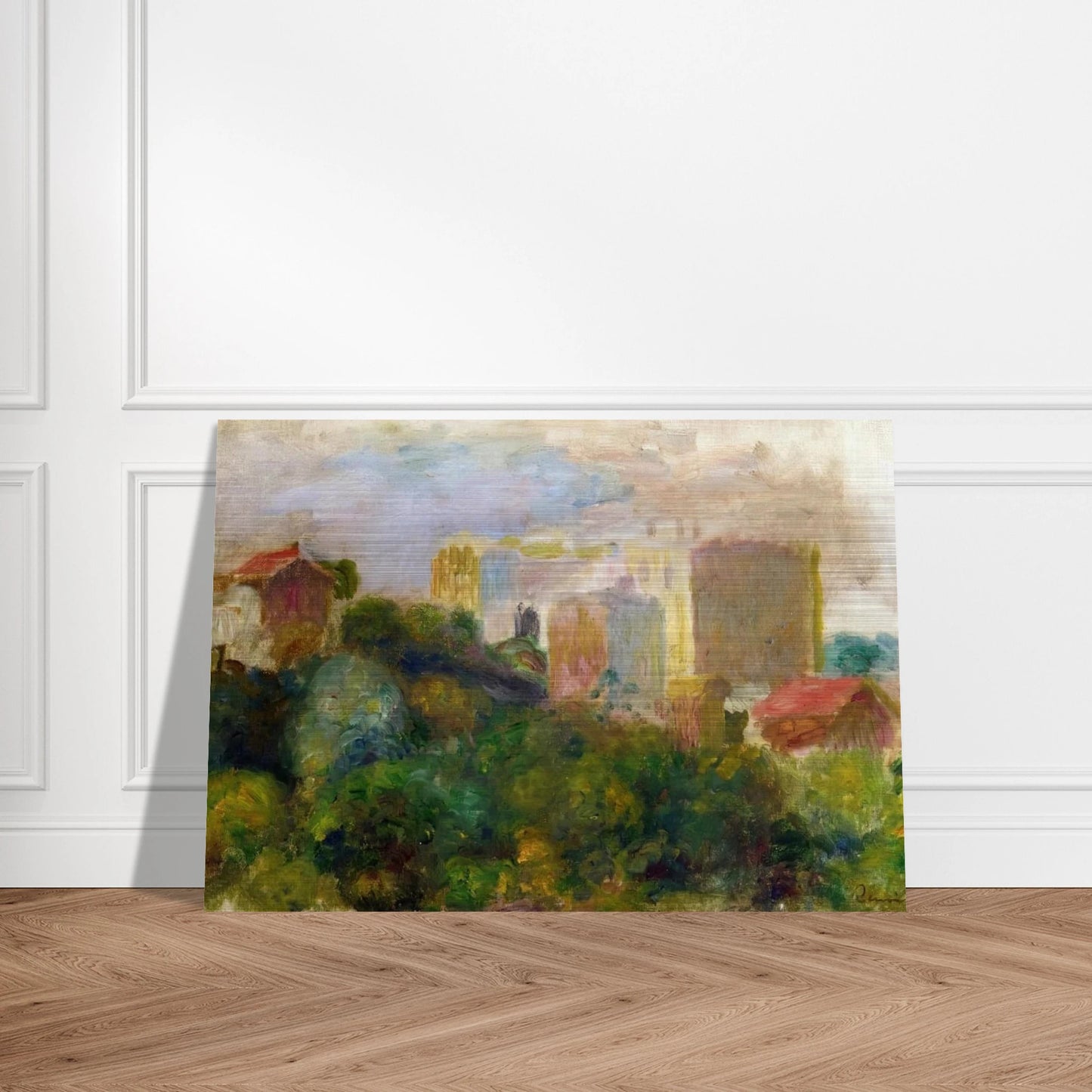 View from Renoir's Garden in Montmartre - Pierre-Auguste Renoir Brushed Aluminum Print - 70x100 cm / 28x40 inches | Pierre-Auguste Renoir Aluminum Print | Pierre-Auguste Renoir Prints