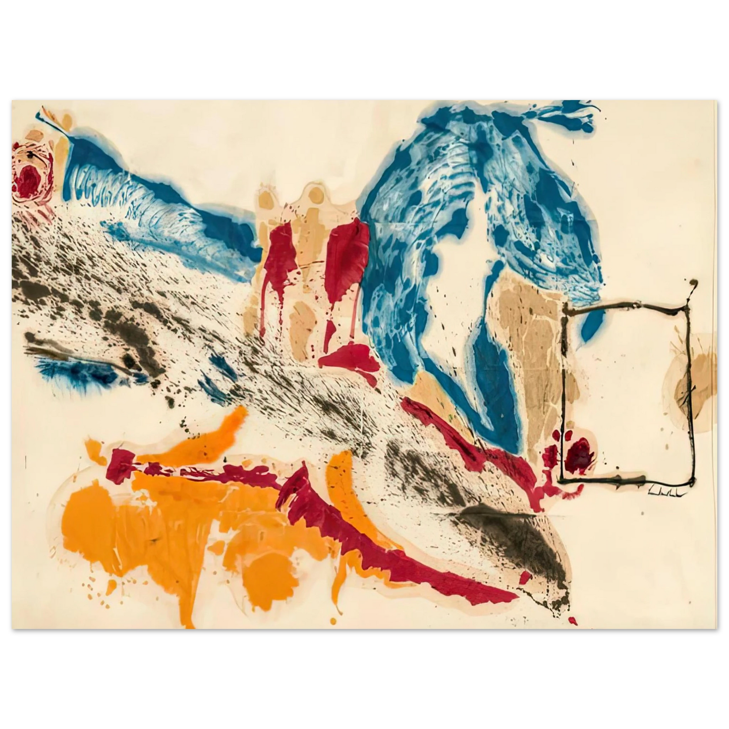 Helen Frankenthaler - Alassio, 1960- Wall Art - 21x29.7 cm / 8x12" - Premium Wooden Framed Poster With Fine Art Paper-canvas - White frame