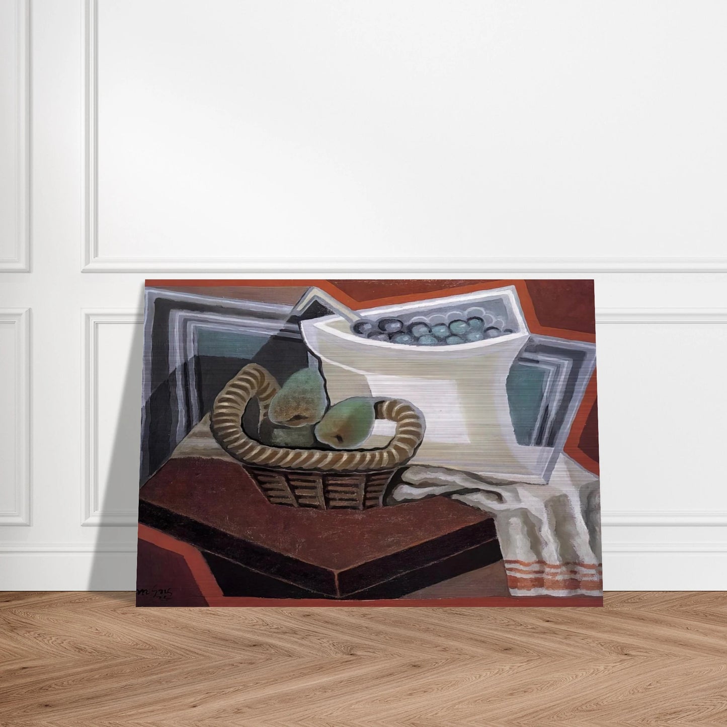 THE BASKET OF PEARS 1925 - Juan Gris Brushed Aluminum Print - 70x100 cm / 28x40 inches | Juan Gris Aluminum Print | Juan Gris Prints