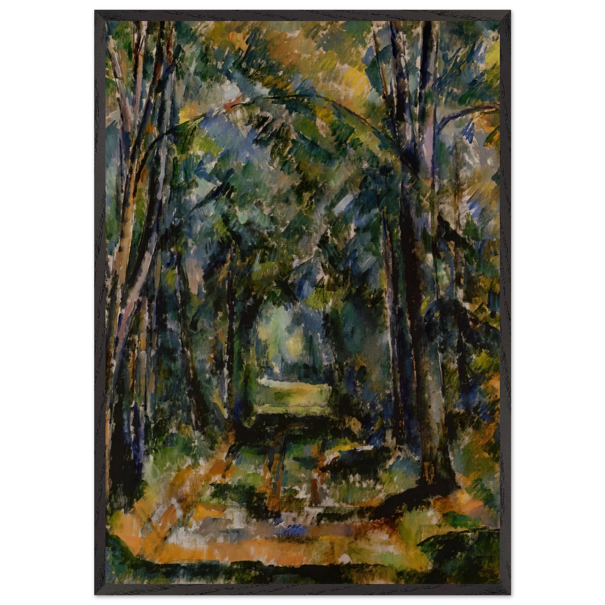 The Alley at Chantilly - Paul Cezanne 70x100 cm / 28x40 inches Framed Art Print – Black Wooden Frame