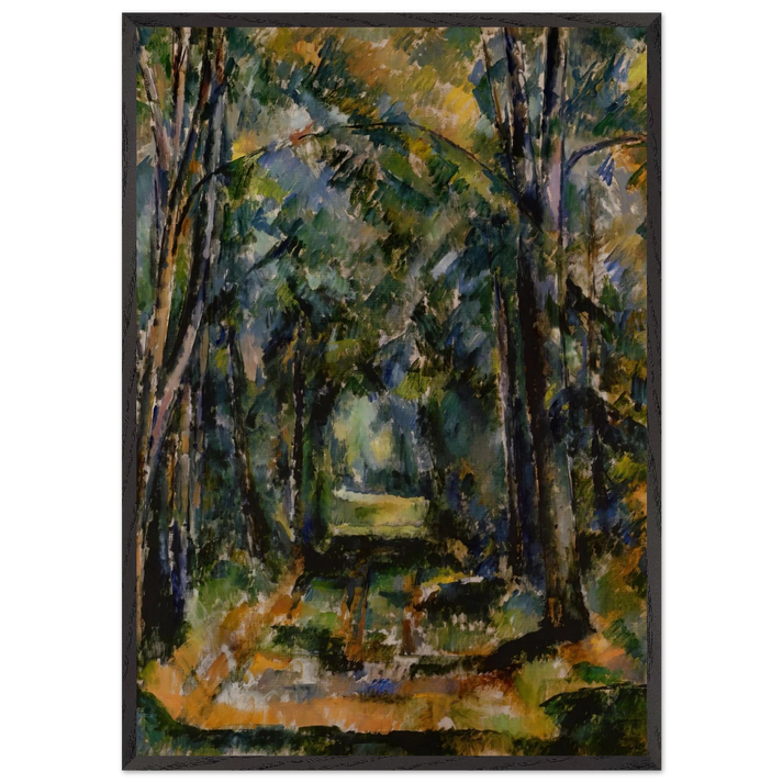 The Alley at Chantilly - Paul Cezanne 70x100 cm / 28x40 inches Framed Art Print – Black Wooden Frame