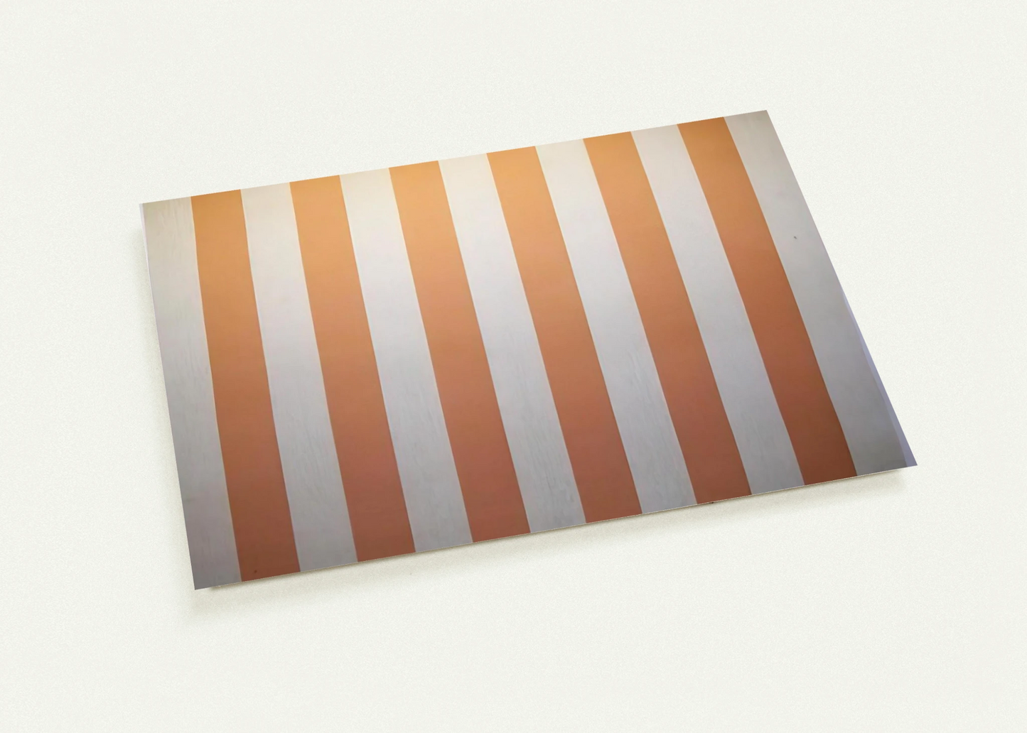Peinture acrylique blanche sur tissu rayé blanc et orange - 1967 By Daniel Buren Pack of 10 Post Cards | Daniel Buren Post Cards | A6 (10.5 x 14.8 cm) - 4.1 x 5.8 inches