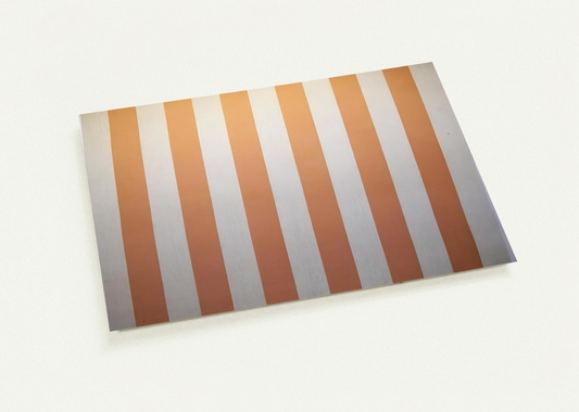 Peinture acrylique blanche sur tissu rayé blanc et orange - 1967 By Daniel Buren Pack of 10 Post Cards | Daniel Buren Post Cards | A6 (10.5 x 14.8 cm) - 4.1 x 5.8 inches
