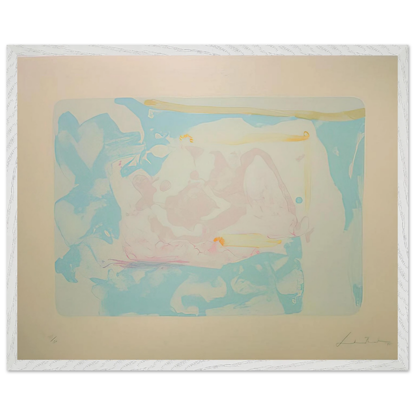 Helen Frankenthaler - Reflections III - 1995 Wall art - 50x70 cm / 20x28 inches - Premium Wooden Framed Poster With Fine Art Paper-canvas - Wood frame