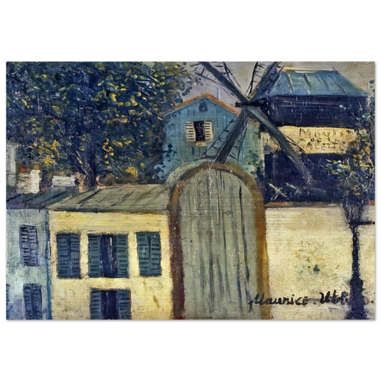 MOULIN DE LA GALETTE 1 - Maurice Utrillo Brushed Aluminum Print - 70x100 cm / 28x40 inches | Maurice Utrillo Aluminum Print | Maurice Utrillo Prints