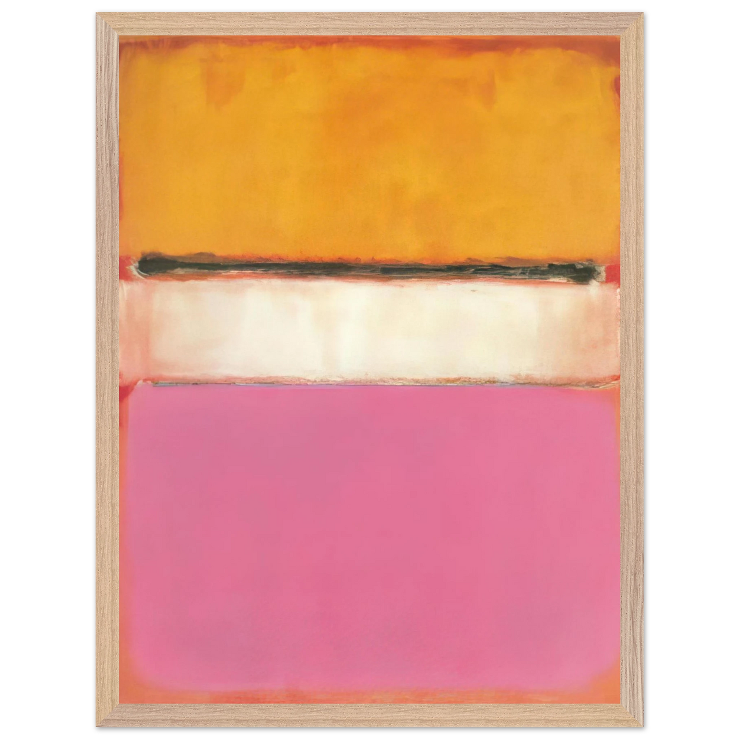 Mark Rothko - White Center Yellow, Pink and Lavender on Rose - 1950 Wall Art - 30x40 cm / 12x16 inches - Premium Wooden Framed Poster With Fine Art Paper-canvas - Wood frame