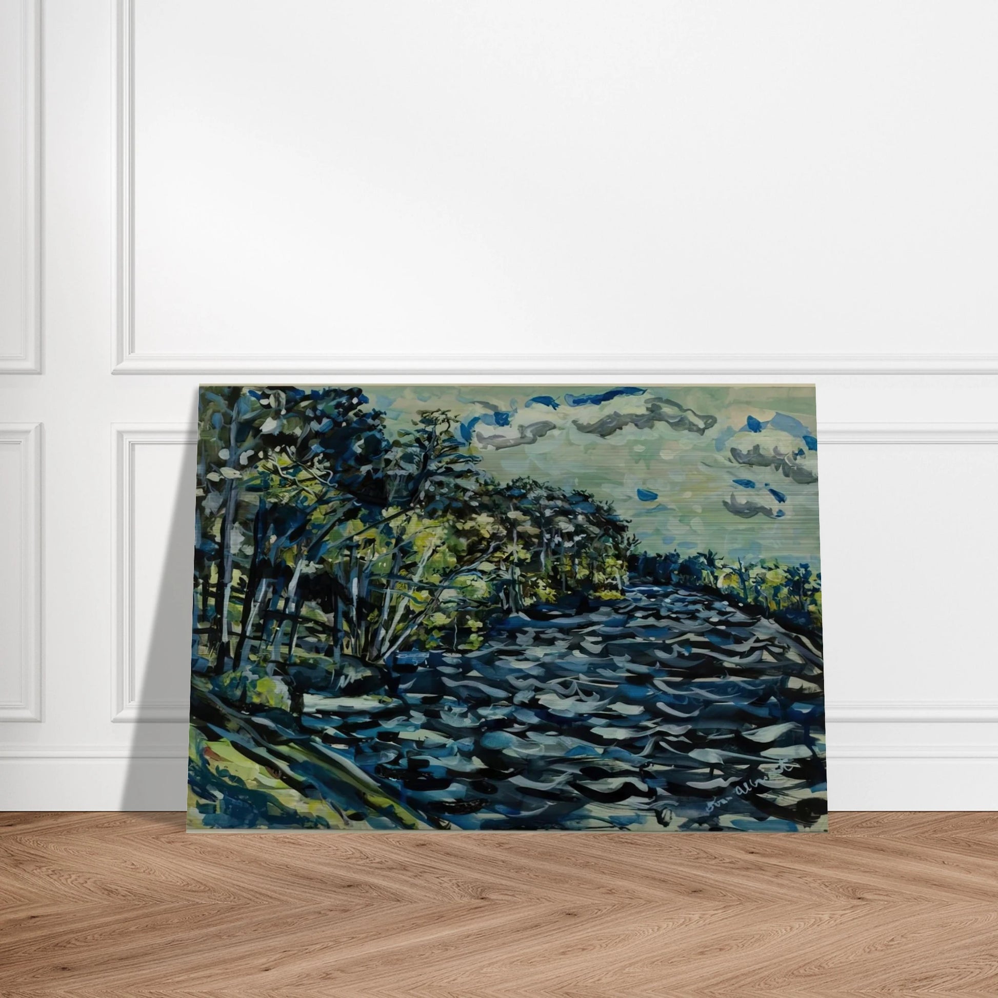 ST MARY S BLACK RIVER IS BLUE GEORGIA 1964 - Ivan Albright Brushed Aluminum Print - 70x100 cm / 28x40 inches | Ivan Albright Aluminum Print | Ivan Albright Prints