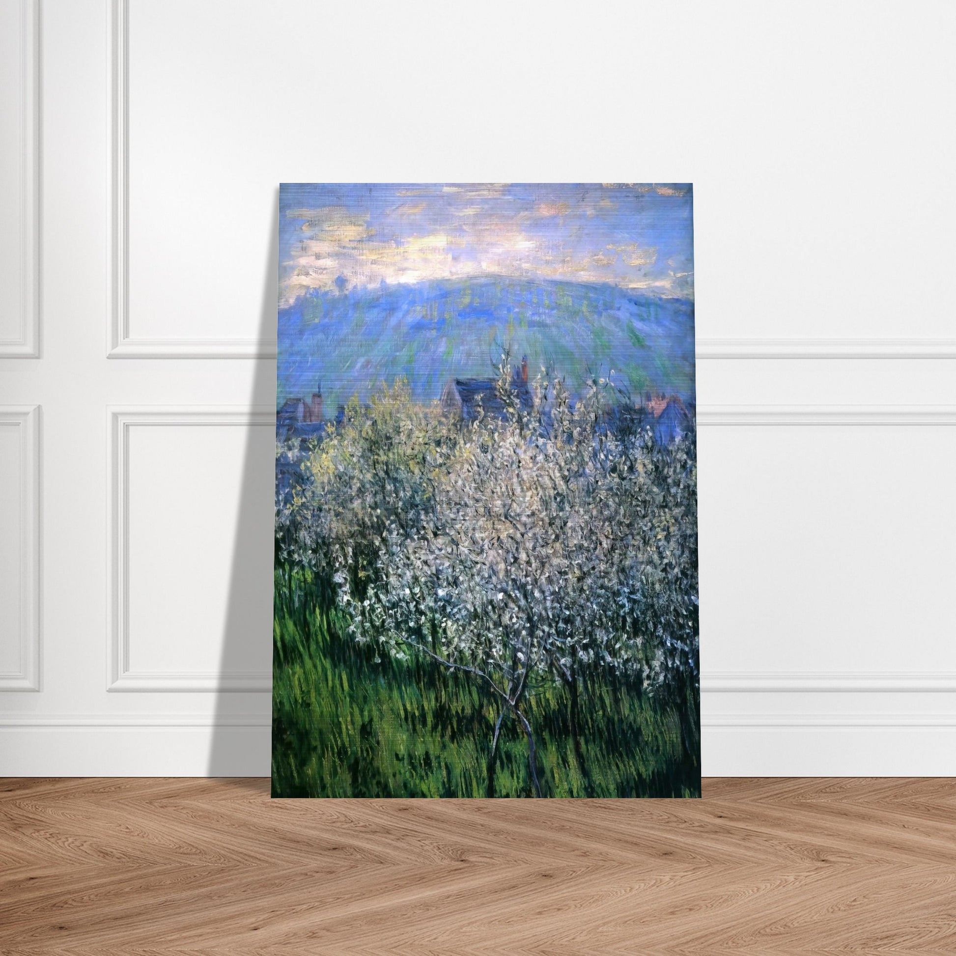 Plums Blossom - claude monet Brushed Aluminum Print - 70x100 cm / 28x40 inches | claude monet Aluminum Print | claude monet Prints