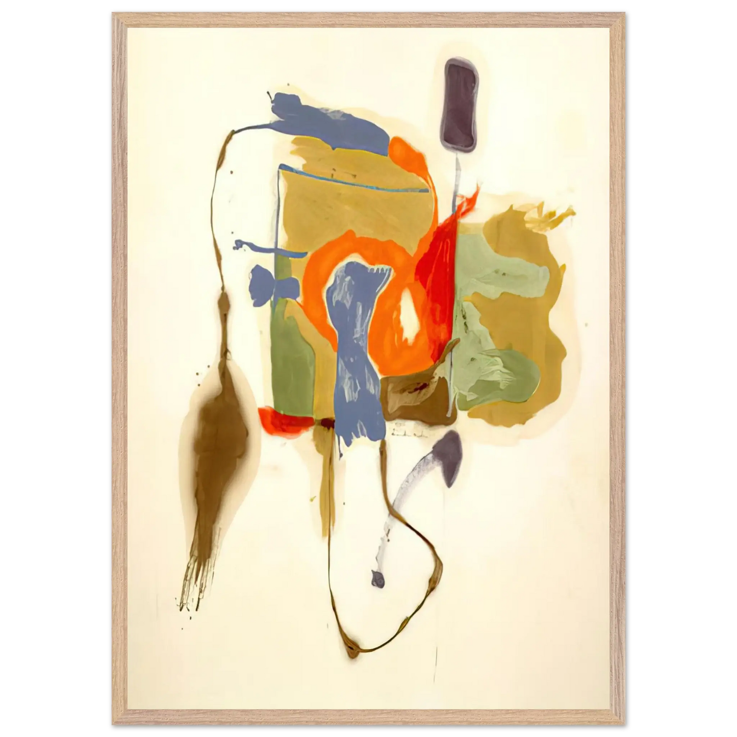 Helen Frankenthaler - Blue Form in a Scene - 1961 Wall art - A2 (42 x 59.4  cm) - Premium Wooden Framed Poster With Fine Art Paper - Black frame