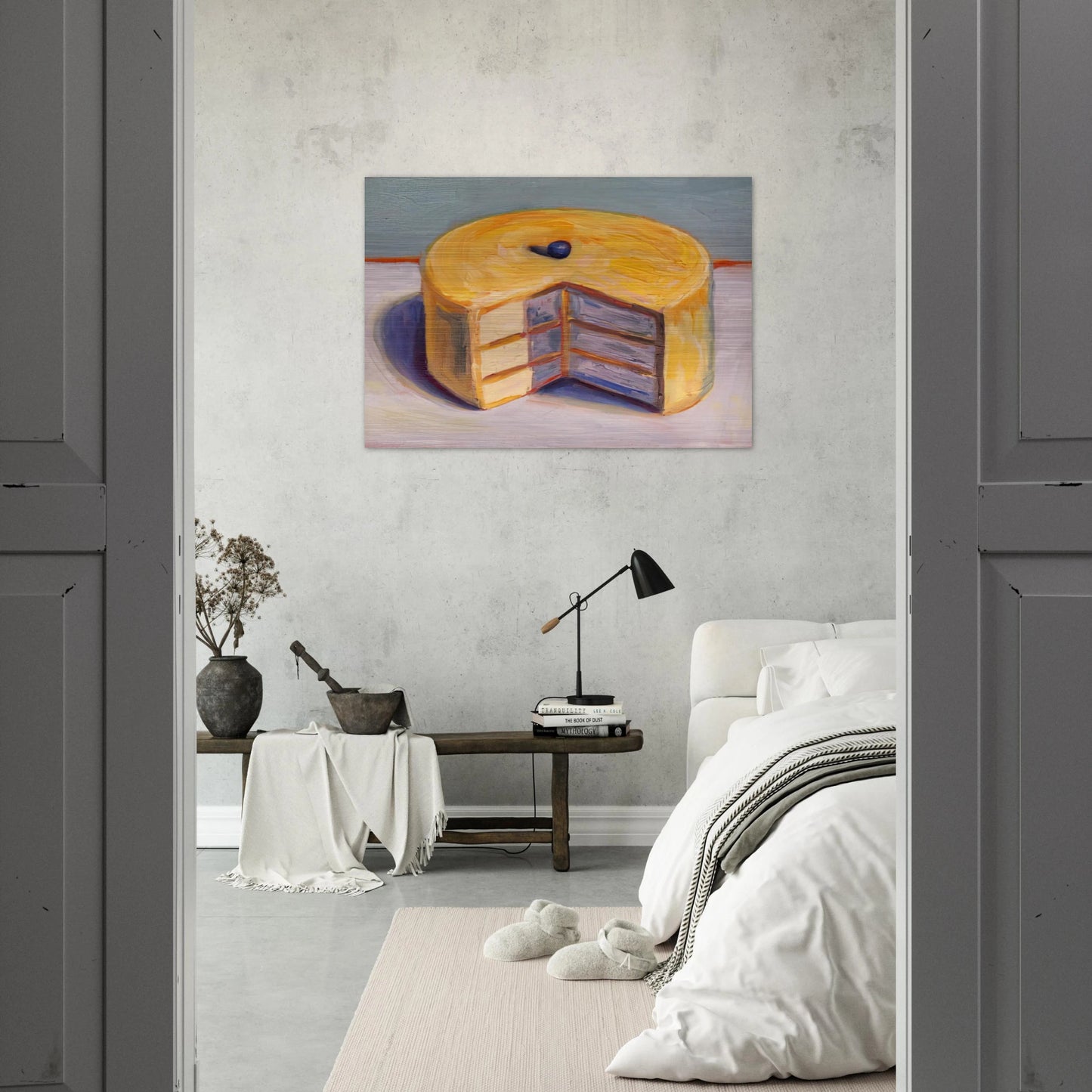 Lemon Cake - 1964 - Wayne Thiebaud Brushed Aluminum Print - 70x100 cm / 28x40 inches | Wayne Thiebaud Aluminum Print | Wayne Thiebaud Prints